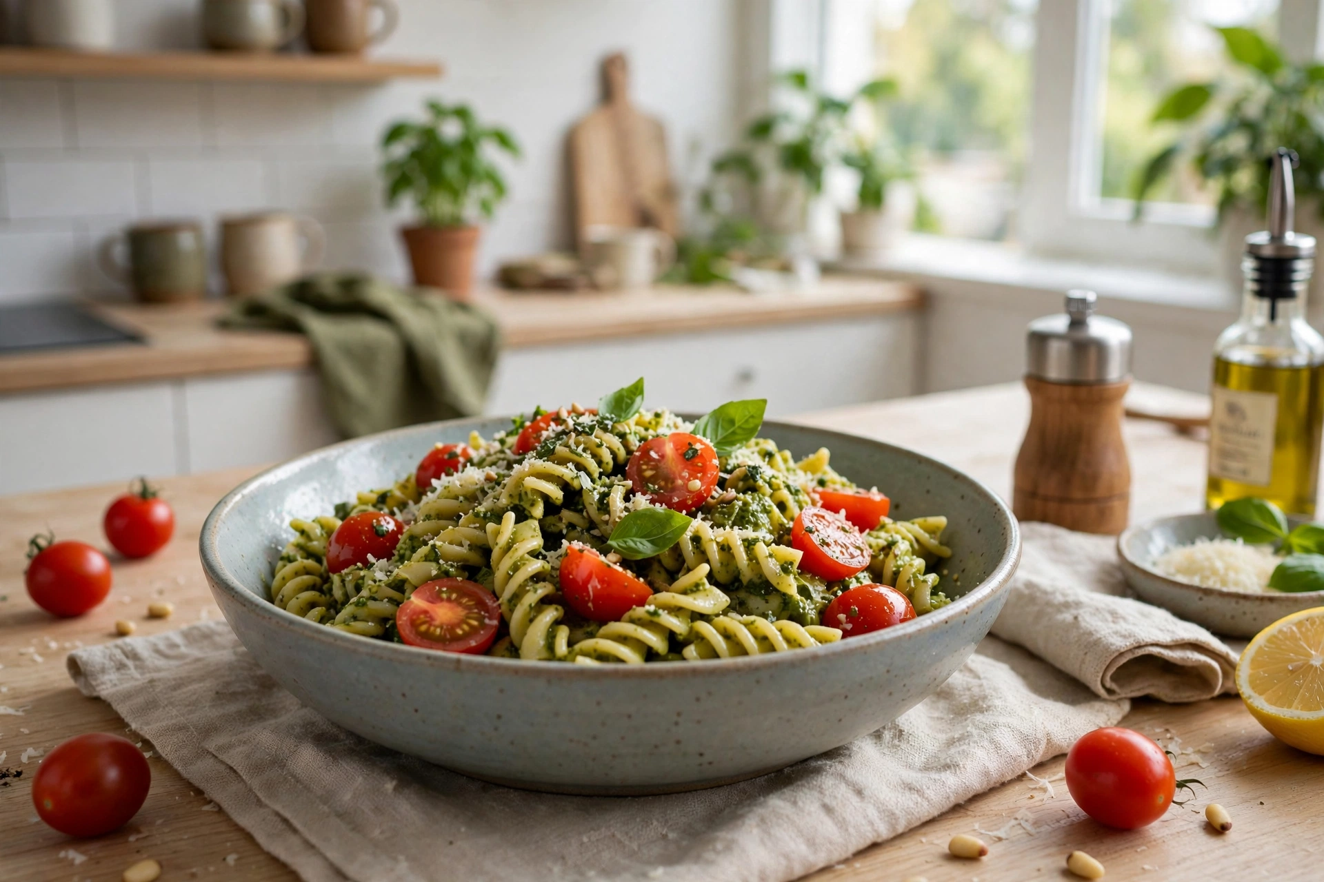 easy lunch recipes for beginners pesto pasta