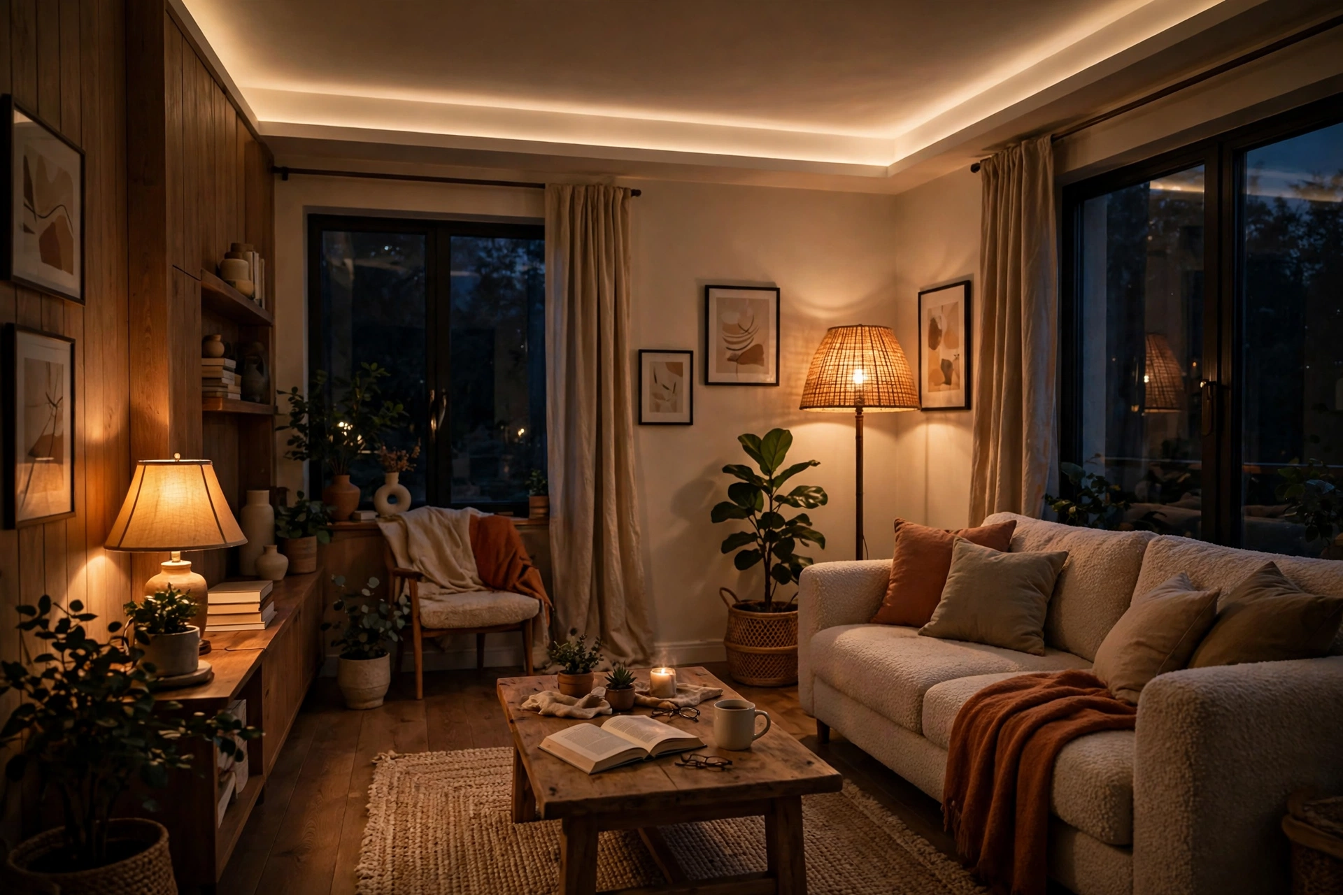 home decor and design ideas layered warm lighting living room evening